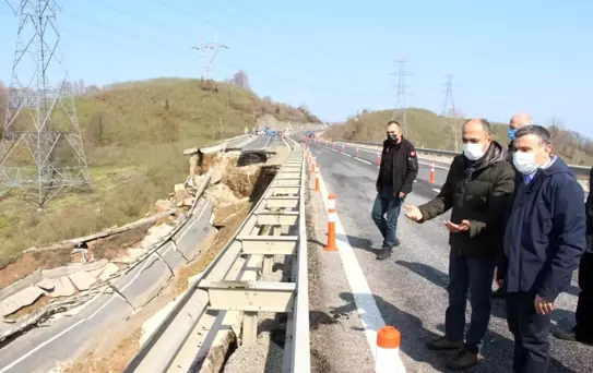 Çöken Düzce Zonguldak yolunda inceleme