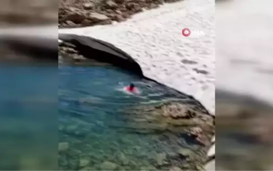 Berit Dağında kar suyu keyfi