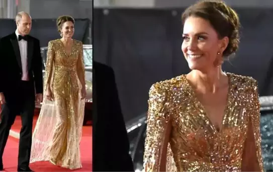 Kate Middleton'ın elbisesi sadece elbise değilmiş: 'Altın ışıltılı' güç gösterisi