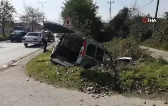 Hafif ticari araç sulama kanalına girdi 3 kişi yaralandı