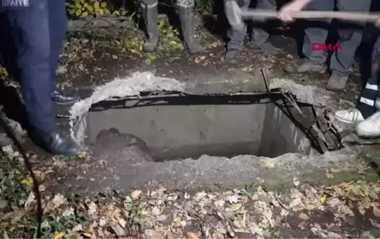 SU KUYUSUNA DÜŞEN İNEK, VİNÇLE KURTARILDI