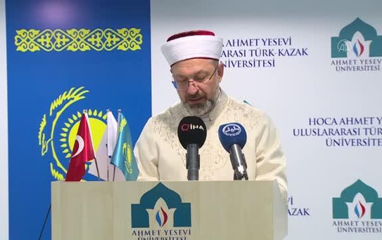 Diyanet İşleri Başkanı Erbaş, Ahmet Yesevi Üniversitesinin 'Hasbihal' programında konuştu