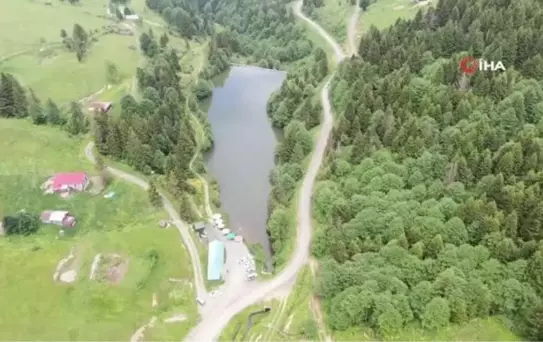 Trabzon'un saklı güzelliği 'Balıklı Göl' böyle görüntülendi
