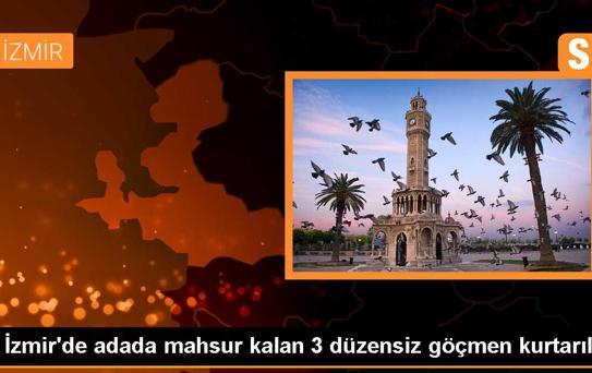 İzmir'de mahsur kalan 3 düzensiz göçmen kurtarıldı