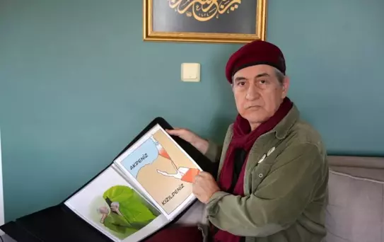 Beykoz'da yaşayan Erkul, İsrail'in Gazze'ye saldırılarına karikatürlerle dikkat çekiyor