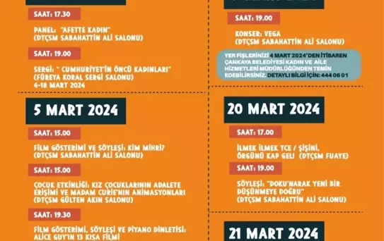 Çankaya Belediyesi 8 Mart Dünya Emekçi Kadınlar Günü Etkinlikleri