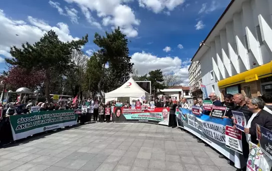 Çorum'da İsrail'in Filistin'e saldırılarına tepki