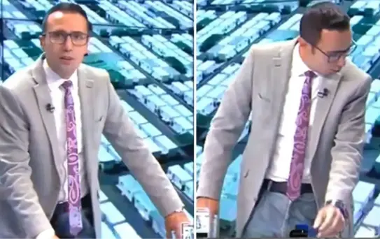 Haber bülteni sunarken depreme yakalandı
