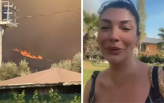 Urla'daki yangın ormanı küle çevirdi! Ünlü şarkıcı Aslı Zen'in evi alevlerin arasında kaldı