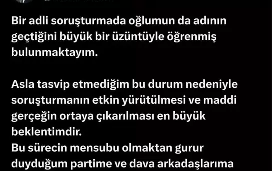 AK Parti Milletvekili Ahmet Zenbilci, Oğlunun İsminin Geçtiği Soruşturma Nedeniyle İstifa Etti