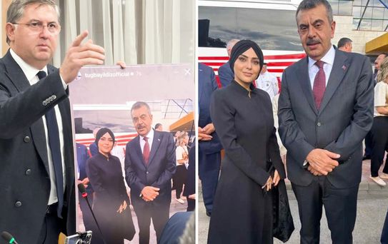 Bakan Tekin'in tartışılan pozu Meclis gündeminde