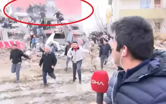 Canlı yayında yıkılan binadan kurtarılan Ömer: Kolumun üzerinde eşimin cansız bedeniyle kaldım