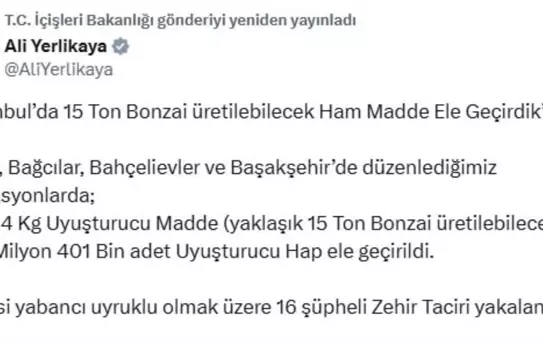 İstanbul'da Uyuşturucu Operasyonu: 16 Şüpheli Yakalandı