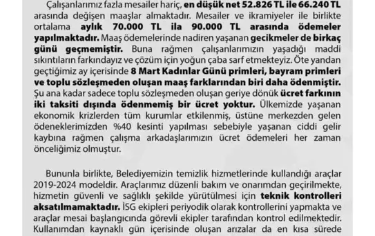 Maltepe Belediyesi: Çalışan Maaşları ve İş Güvenliği Hakkında Açıklama