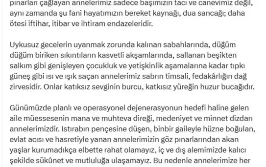 Devlet Bahçeli'den Anneler Günü Mesajı