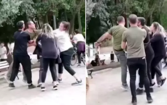 Çocuk parkında dehşet! Kadınlara tekme ve yumruklarla saldırdı