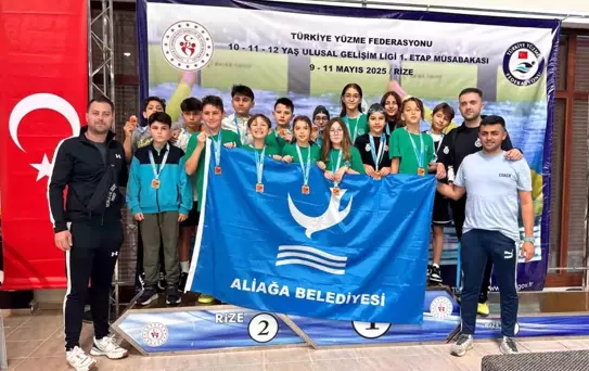 Aliağa'nın Yüzücüleri Rize'den 16 Madalya ile Döndü