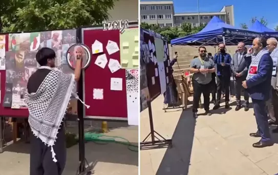 Pamukkale Üniversitesi'nde Filistin'e destek için düzenlenen etkinlik tepki topladı