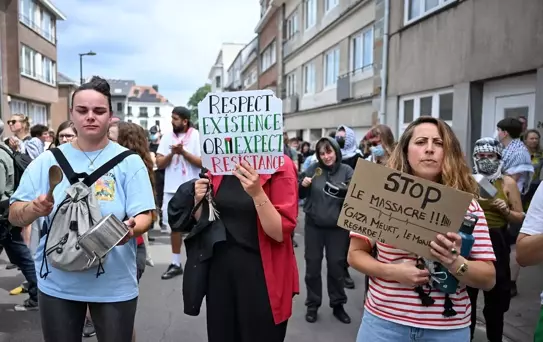 Brüksel'de Filistin Dayanışma Gösterisi