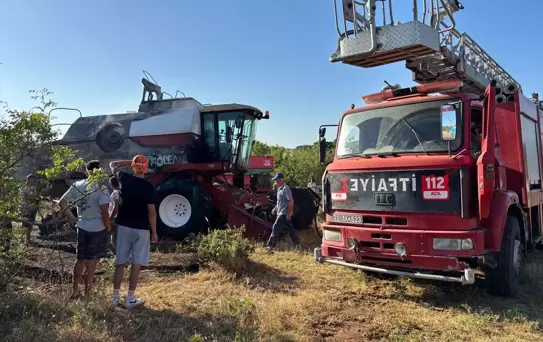 Edirne'de Buğday Hasadı Sırasında Yangın