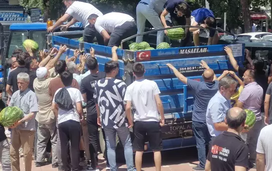 Erbaa'da 15 Ton Karpuz Ücretsiz Dağıtıldı