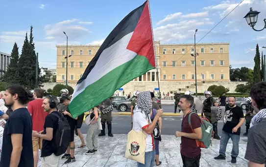 Atina'da Filistin Protestosu