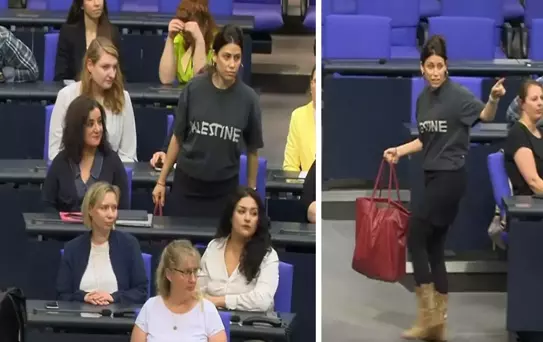 Almanya'da 'Filistin' tişörtü giyen Türk milletvekili Meclis'ten çıkarıldı