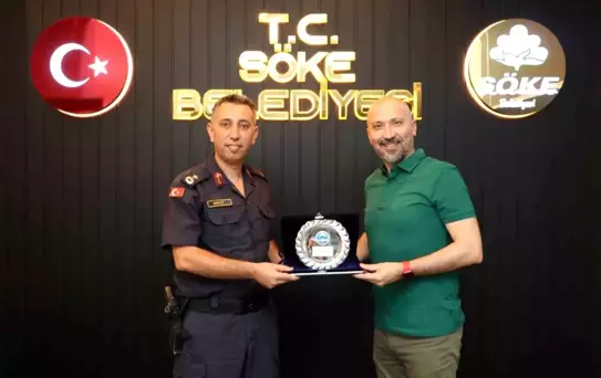 Söke Jandarma Komutanı Mengi'ye Veda Ziyareti