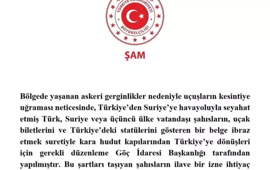 Türkiye'den Suriye'ye Dönüş İzni