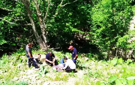 Zonguldak'ta Otomobil Şarampole Devrildi