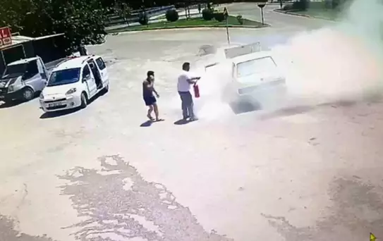 Antalya'da LPG'li Araç Yangınına Cesur Müdahale