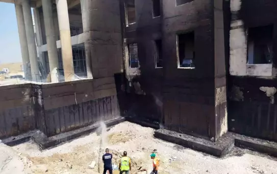 Babaeski'deki Yüksek Hızlı Tren Şantiyesinde Yangın