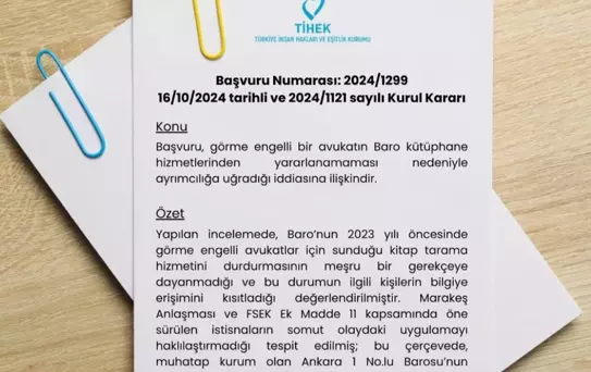 Görme Engelli Avukatlara Ayrımcılık Ceza Getirdi
