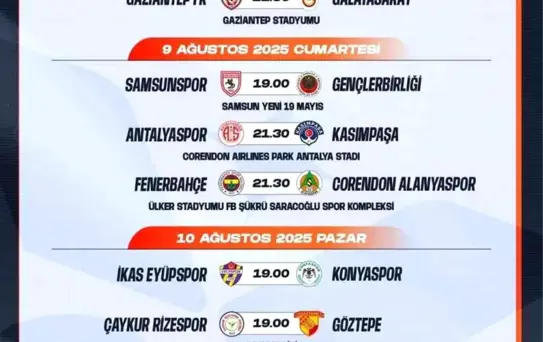 Süper Lig 2025-2026 Programı Açıklandı