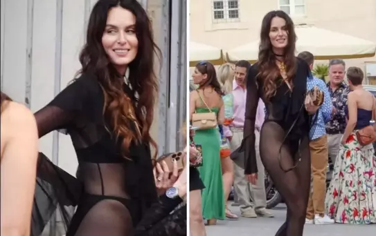 Ünlü modelden görülmemiş düğün kıyafeti! Kimse geline bakmadı