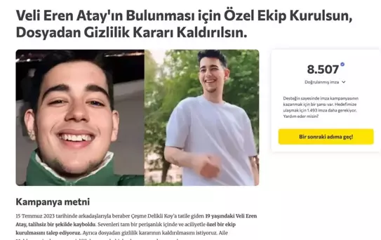 Kayıp Veli Eren için imza kampanyası