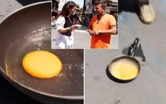 Canlı yayında bir garip ''yumurta pişirme'' deneyi! İzleyenler pek inanmadı