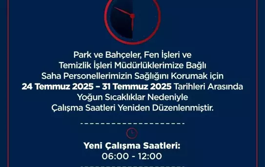 Germencik Belediyesi'nden Sıcak Havalara Özel Mesai Düzeni
