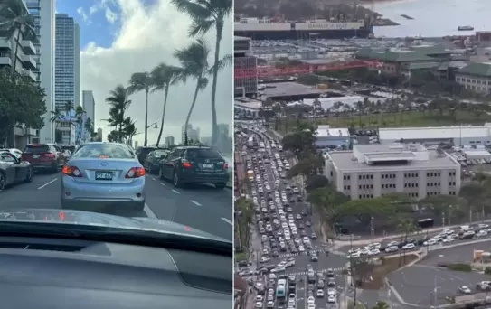 Tsunami uyarısının ardından Hawaii'de trafik kilitlendi