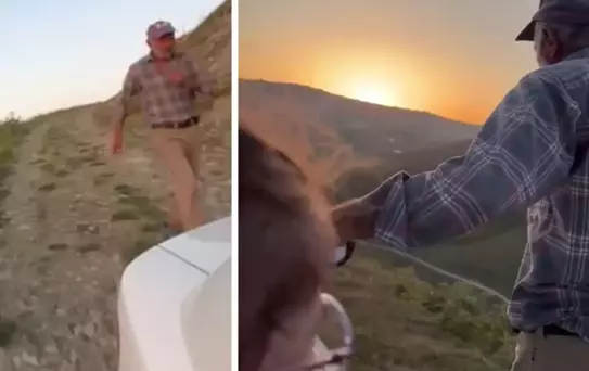 Üzüldüğü için veda edemediği torununun ardından dakikalarca koştu