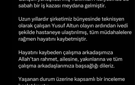 THY'de İş Kazası: Bir Teknisyen Hayatını Kaybetti