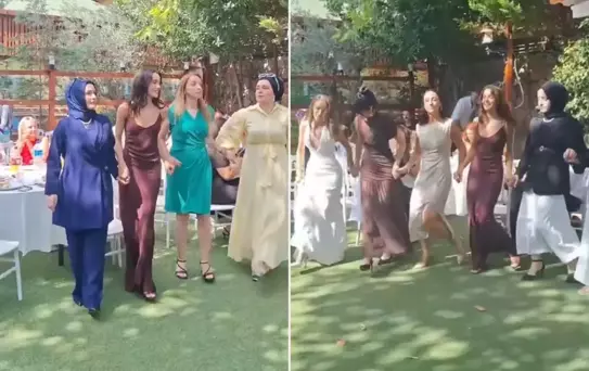 Nişanda horon şov: Hafsanur Sancaktutan ve Kubilay Aka piste çıktı