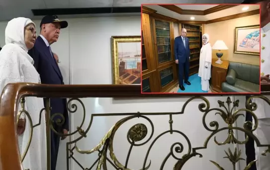 Cumhurbaşkanı Erdoğan, Emine Erdoğan ile birlikte Savanora Yatı'nı ziyaret etti
