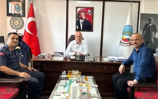 Yeni Jandarma Komutanı Yusuf Soy'dan Belediye Ziyareti