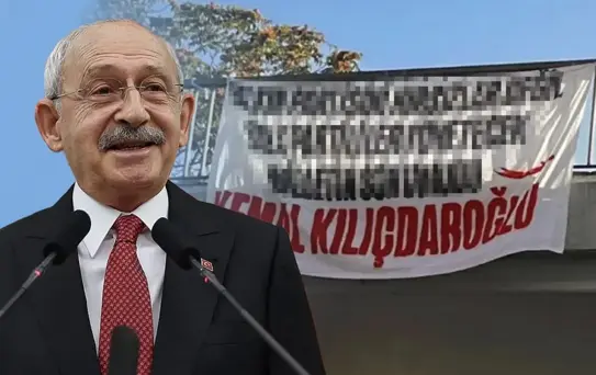 CHP'nin Kadıköy mitingi öncesi üst geçide ''Kılıçdaroğlu'' pankartı asıldı