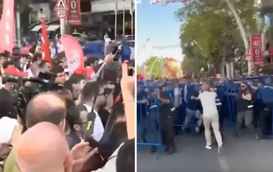 CHP mitinginde arbede! Polis gazla müdahale etmek zorunda kaldı, 6 kişi gözaltına alındı