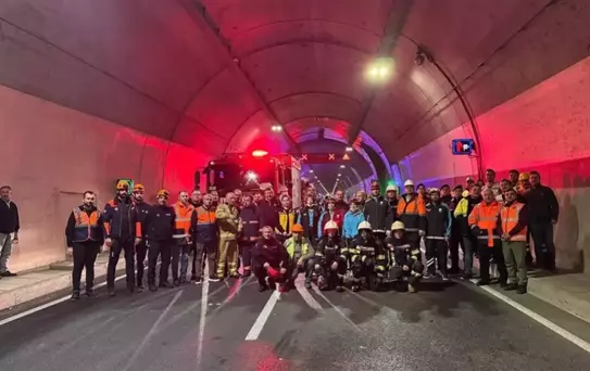 Yeni Zigana Tüneli'nde Yangın Tatbikatı