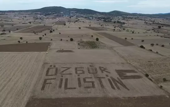 Biga'da Çiftçiden Filistin'e Destek