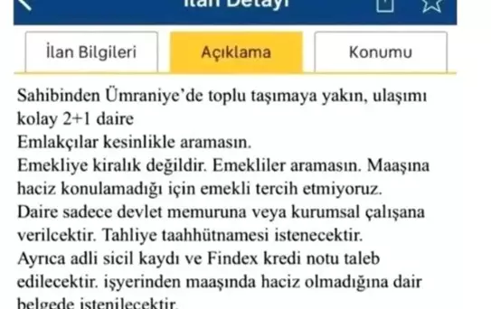 Skandal kiralık ilana tepki yağdı, bakanlık harekete geçti