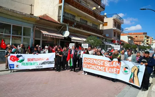 Uşak'ta Filistin'e destek yürüyüşü düzenlendi